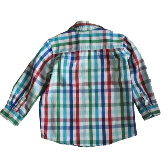 Place 1989 Plaid Poplin Button Down Shirt Boy's size 3 T - Picture 5 of 7